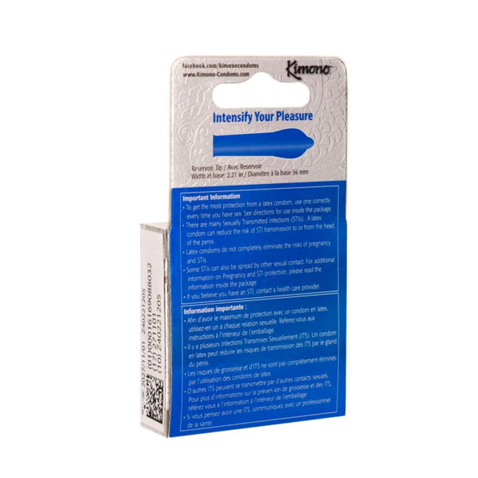 Condones Kimono MicroThin XL - 3 unidades | Extra grandes, ultrafinos, látex premium Foto 2 de 2