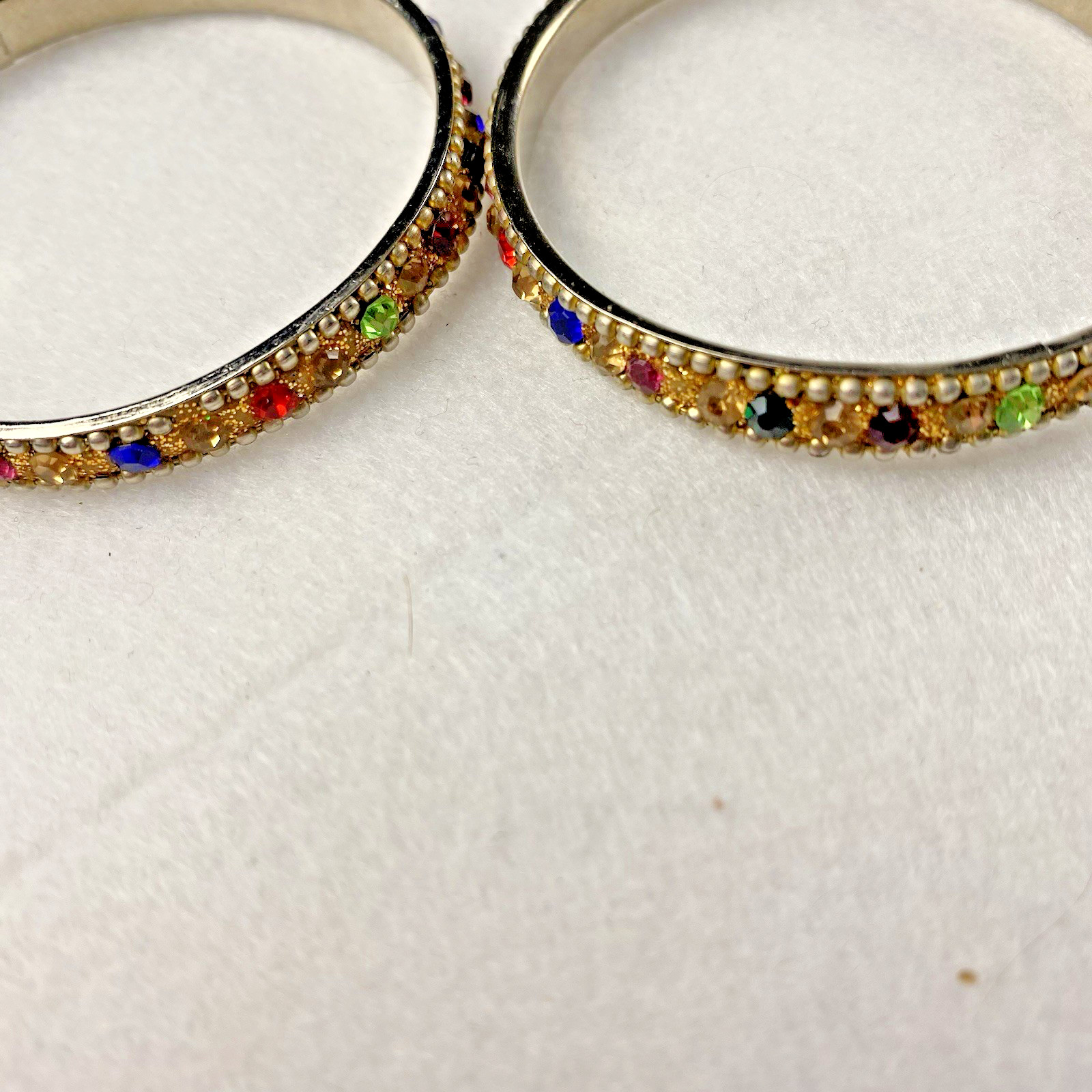 2 pc Set Multi Colored Rhinestone Bangle Bracelet… - image 8