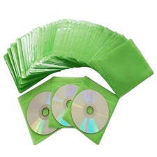 100 Pack Premium CD DVD Sleeves,Thick Non-Woven Material Double-Sided Refill ...