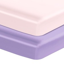 Satin Crib Sheets 2 Pack, 28 x 52 x 8 Inch Soft Fitted Crib Mattress Sheets f...