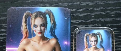 SEXY! Harley Quinn - 1 troy oz .999 Fine Silver Colorized Bar w COA Mintage 100