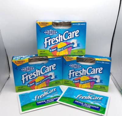 3 Boxes Clorox Fresh Care Dryer Activated Refill Cloths Fresh Care Color Safe