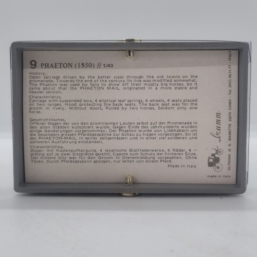 1/43 Brumm Historical Series No 9 Phaeton 1850 Diecast Model Horse Drawn Coach - Picture 6 of 6