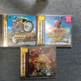 SEGA Sega Saturn : Dark Saber, Snowboard, Manx Super Bike Set of 3 Game Japan