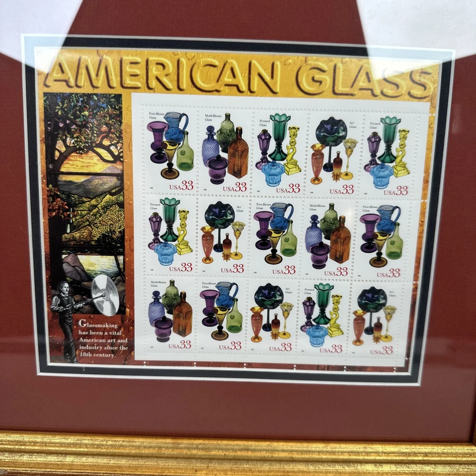 American Glass Stamp Sheet - 1999 - Framed - Image 2 of 4