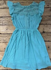 MINE Turquoise Lace Mini Dress Size S NWOT