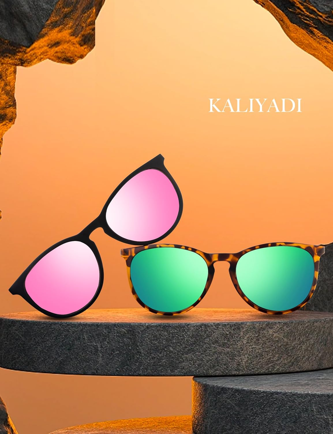 Sunglasses for Women, Polarized Sun Glasses with Vintage Retro round