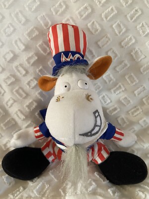 Vintage Sargento Patriotic Goat Advertising Plush Stuffed Animal 6  Election