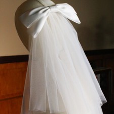 Romance Wedding Bridal Veil Bowknot Comb Headband Headwear Hair Decor White