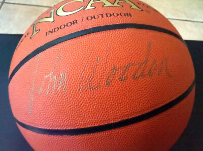 john wooden signed basketball