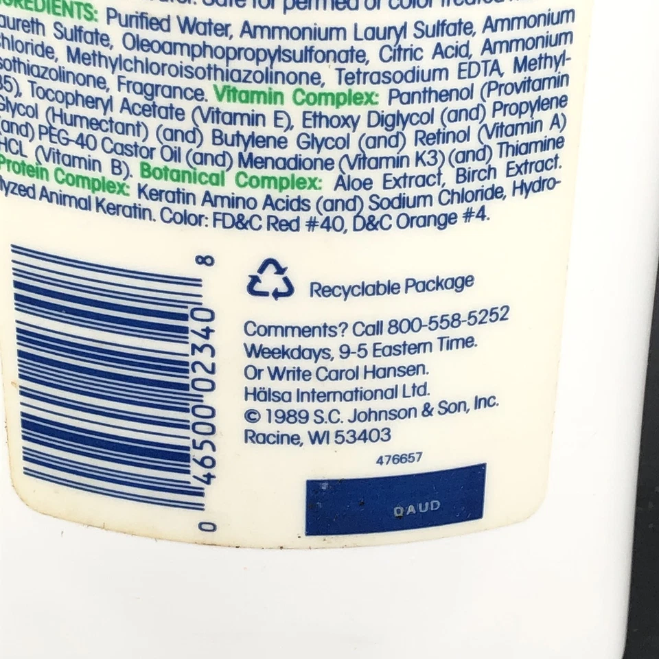 Champú Halsa Balance Formula años 80 botella de utilería verde 15 oz NOS años 80 90 Foto 4 de 4