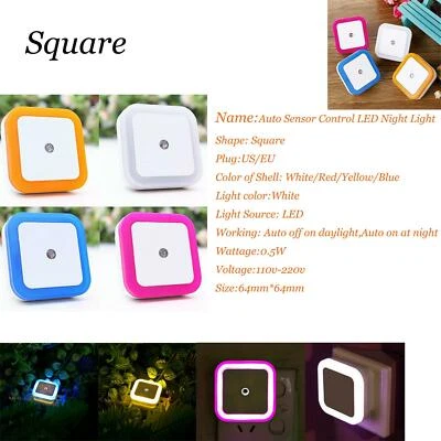 Plug-in Auto Light Sensor Control LED Night Light Bulbs Lamp For Bedroom Kitchen - Image 1 of 4