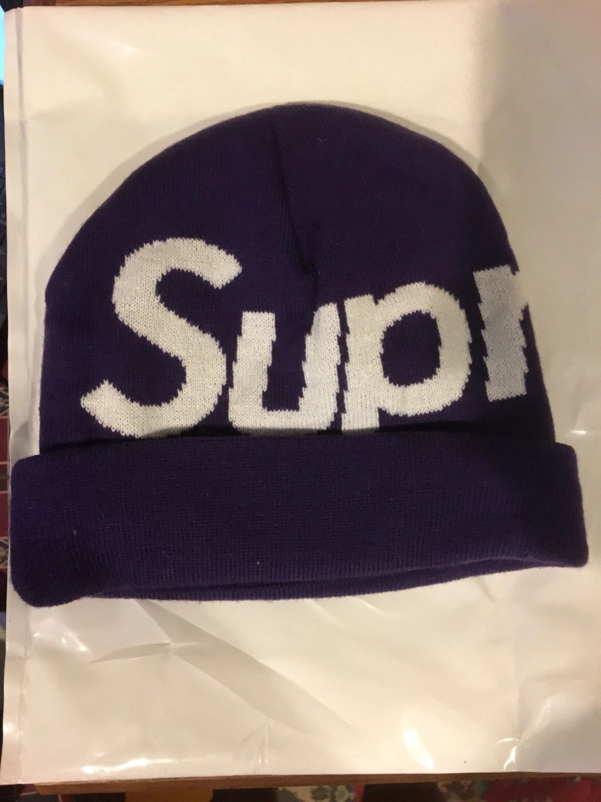 Supreme 2011 Big Logo Beanie violet neuf