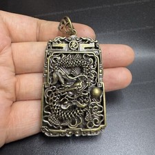 Handmade Brass Lucky Dragon Pendant Feng Shui Decor