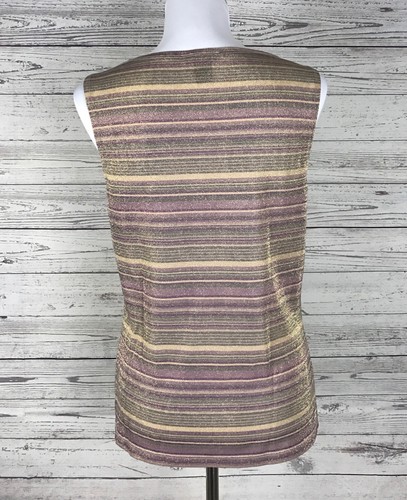 The Limited Women’s Striped Metallic Sleeveless Pullover Stretch Top Size L - Picture 5 of 9