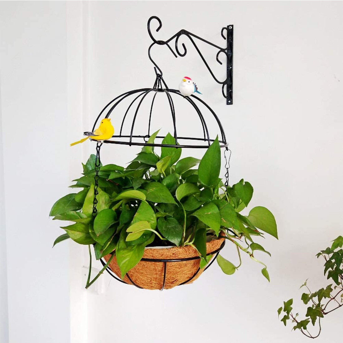 4 X Heavy Duty Garden Metal Hanging Basket Brackets Plant Hanger Hook Wall Decor eBay