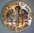 1958 PROOF SILVER Roosevelt Dime MONSTER TONED Rv. Coin PRF Tone #Z3  FREE SHIP