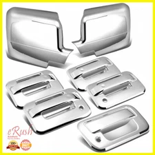 FOR 2004-2008 FORD F-150 TRIPLE CHROME SIDE MIRROR+HANDLE+TAILGATE COVERS