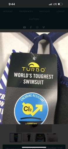 Park Swimsuit Women's Turbo Custom 556630 Large - Navy Shark-UPF50+ - Picture 3 of 9