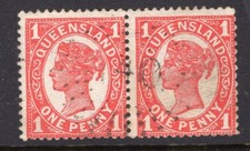 Queensland nice rays 140 on QV 1d sideface pair annotated "rated R"