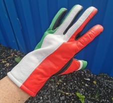 Stylische mod italienische Flagge Leder Roller Motorrad Handschuhe PX GTS GTV LT GP150 TV