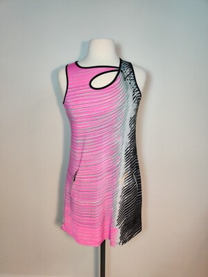 Jamie Sadock Sleeveless Golf Tennis Dress Sz S Asymmetric Neckline Pockets Pink