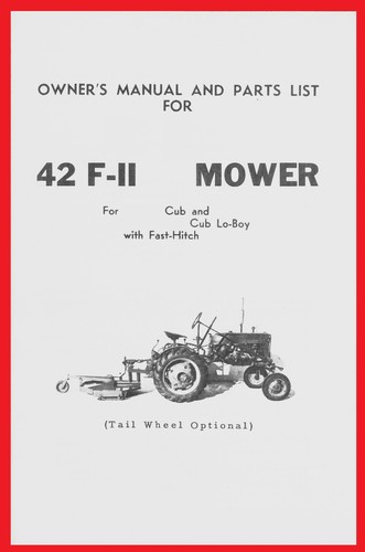 Woods 1pt Fast Hitch 42F-II Mäherhandbuch IH Farmall Cub 140 Super A Cub Lo-Boy - Bild 2 von 11