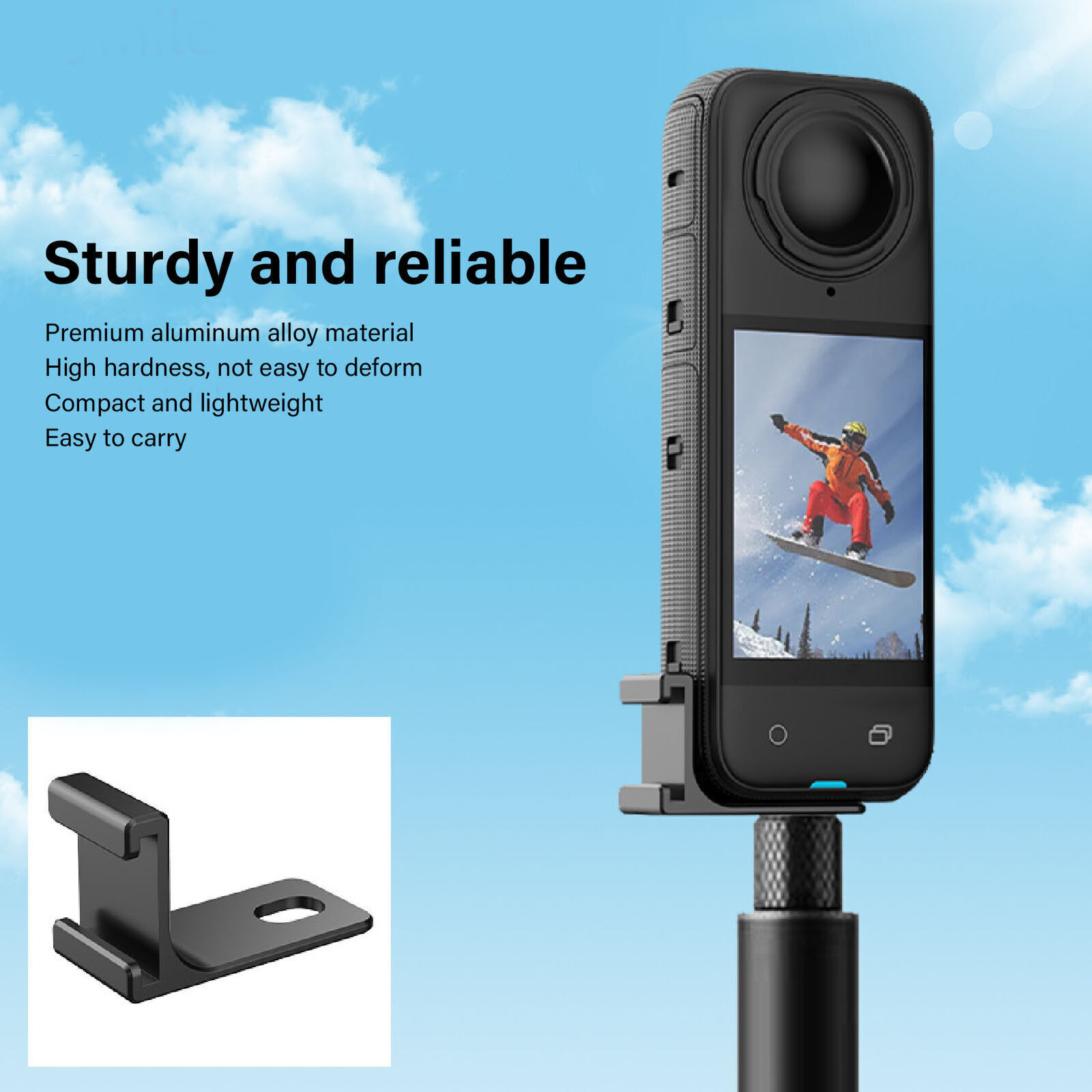 Action Camera Mic Extension Mount Aluminum Alloy Camera Microphone External-image