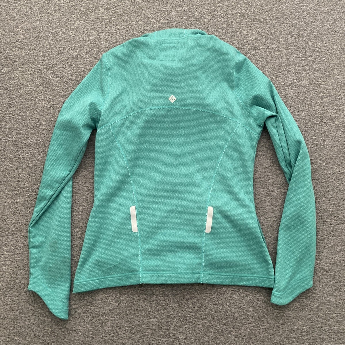 Prana Women's Size Small Green Long Sleeve Full Zip Hooded Sweater