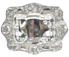 Antique GORHAM A3586 Art Nouveau Poppy Flowers Sterling Silver 536 Grams Bowl