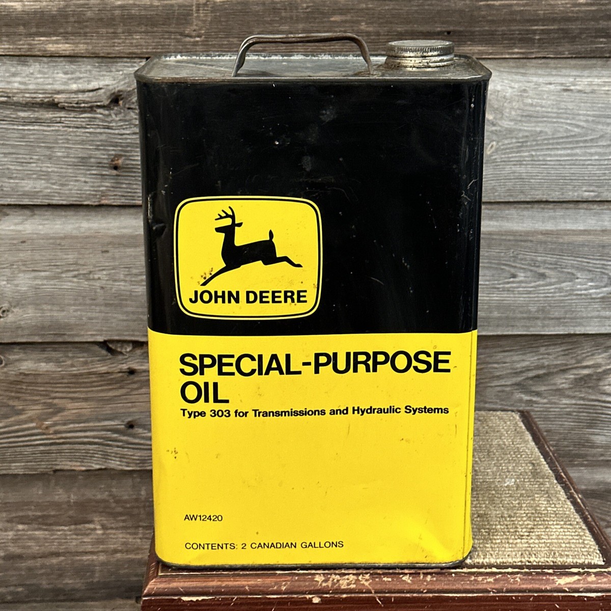 Vintage Oil Can John Deere Motor Oil Can 2 Gallon Can | eBay