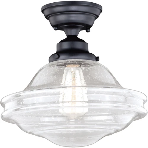 New Vaxcel Lighting Huntley 1 Light C0177 12" Wide Semi-Flush Ceiling - Bronze - Picture 1 of 7