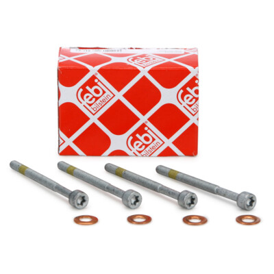 4x febi Zylinderschraube + Dichtringe Einspritzdüse für MERCEDES OM611/668/646