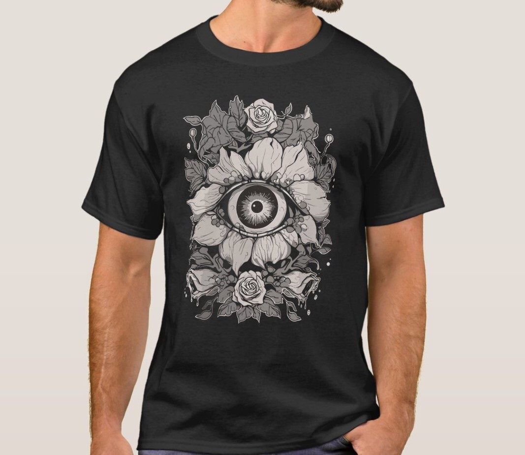 Weirdcore Eyeball Flower T-Shirt Dark Cottagecore Aesthetic