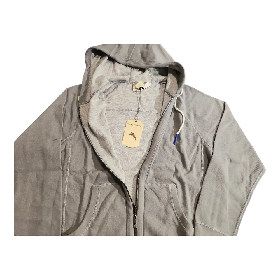 Tommy Bahama 男式 Bala Shark 灰色双面连帽衫 115 美元 MSRP — 第 2/3 张图片