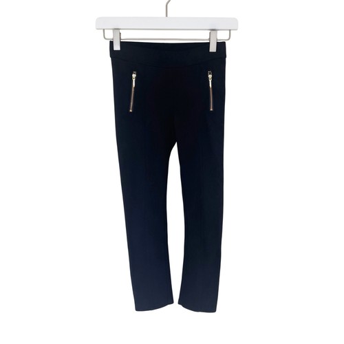 Janie and Jack Mädchen Wildlederimitat schwarze Hose mit goldenen Reißverschlussdetails Größe 7