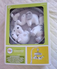 New Circo Two by Two Musical Crib Mobile Brahm's Lullaby White Animals