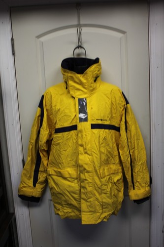Henri Lloyd Sailing Jacket Size XL Yellow Full Zip Heavy Coat Windbreaker Mens - Picture 16 of 23