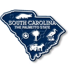 South Carolina Small State Magnet by Classic Magnets, 2.3" x 1.9"