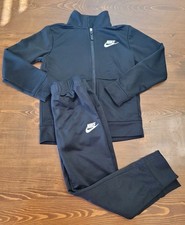 Boys Size 6 Nike Tracksuit 2-Piece Set Pants Zip Up Jacket Black White