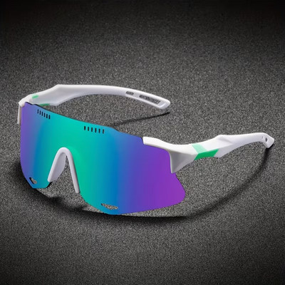 Sporty Sunglasses Unisex - White Frame Ice Green Lens