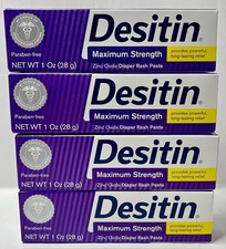 Desitin Maximum Strength Diaper Cream Travel Size 1 oz each Lot X 4 11/25 
