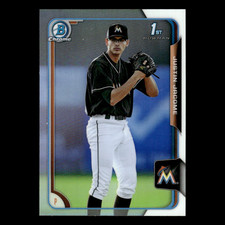 Justin Jacome #162 2015 Bowman Chrome Draft Refractor Miami Marlins Baseball MLB