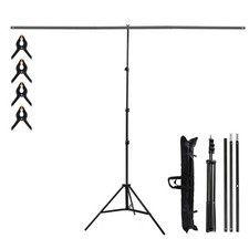 T-Shape Portable Background Backdrop Support Stand Kit 6.5ft Wide 8.5ft Tall ...