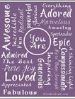 BlankieGram “You Are” Inspirational Throw Blanket – Purple – Plush Fleece
