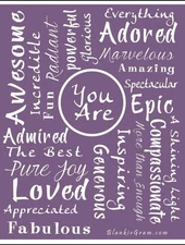 BlankieGram “You Are” Inspirational Throw Blanket – Purple – Plush Fleece