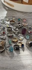 Vtg Costume Jewelry Rings Lot of 39 Many Marked 925 See Desc!