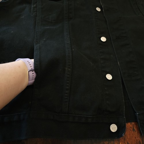 Men's 4XL 3XL distressed black denim cut-off vest GUESS biker rocker trucker - Picture 7 of 11