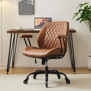 YFO Home Office Desk Chair Office Rubber Casters Ergonomic Computer Chair with L