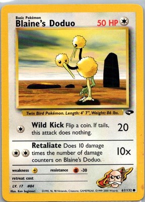 Pokemon TCG Blaines Doduo 61/132 Gym Challenge D